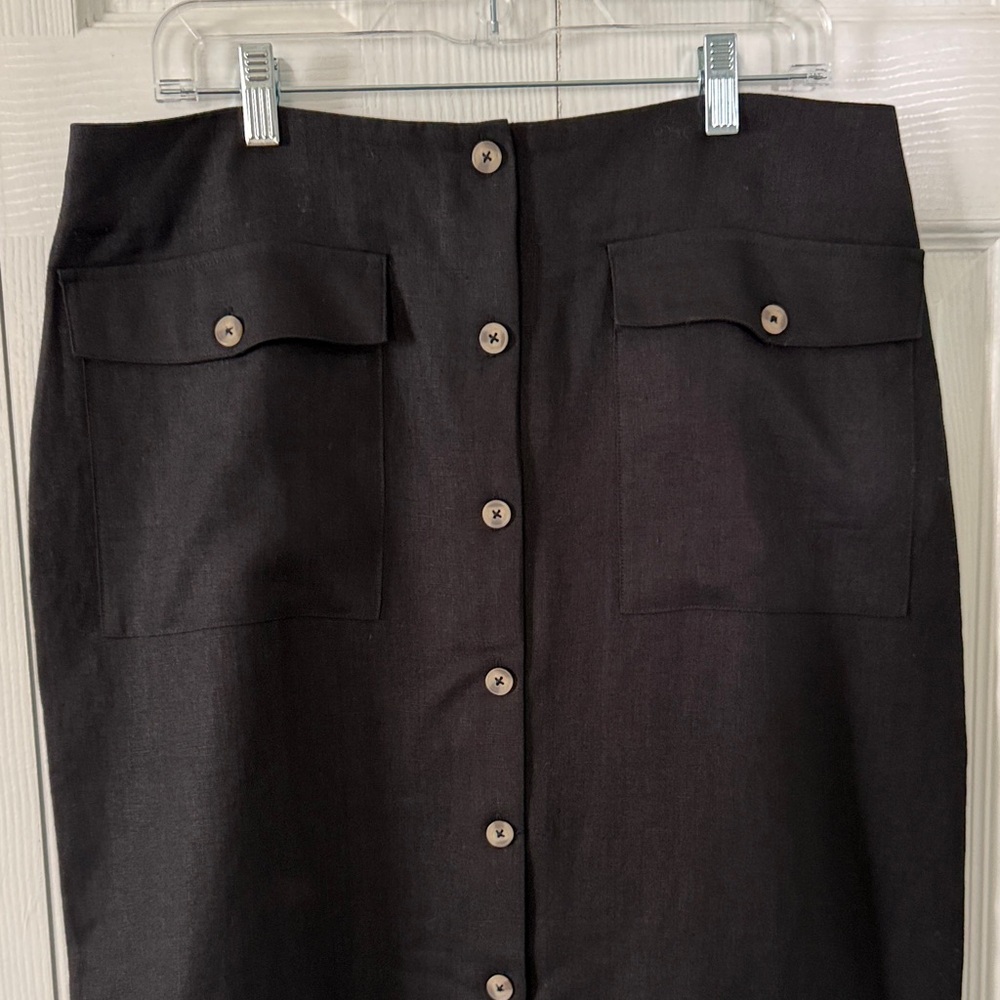 Reformation Britt Linen Skirt Sz 12 - Picture 5 of 11